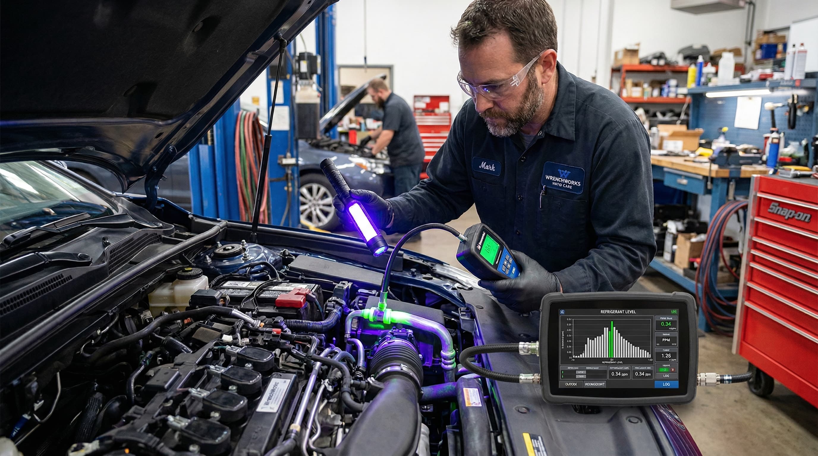 Диагностика с leak detector